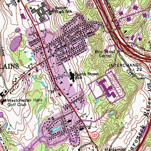 Topographic Map of North Street School, NY