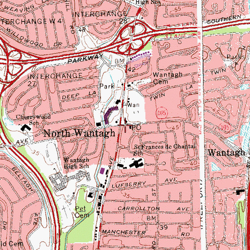 Topographic Map of North Wantagh, NY