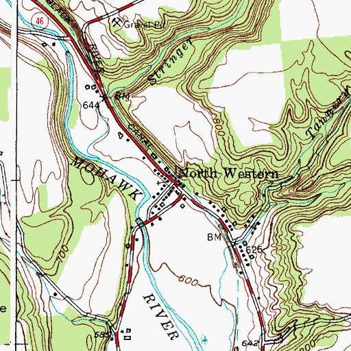 Topographic Map of North Western, NY