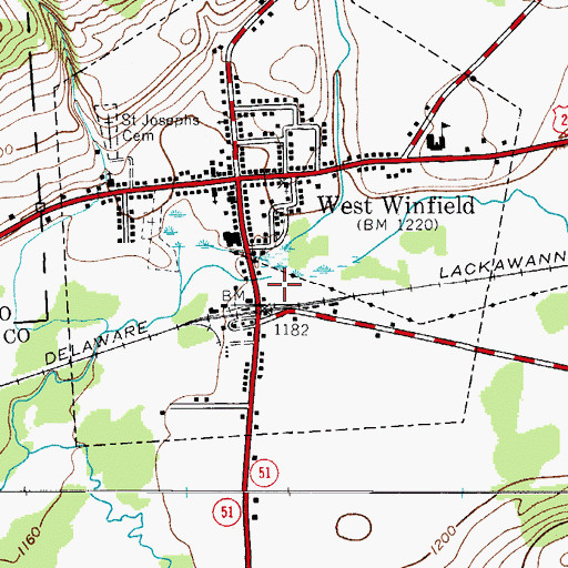 Topographic Map of North Winfield Creek, NY