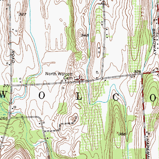 Topographic Map of North Wolcott Cemetery, NY