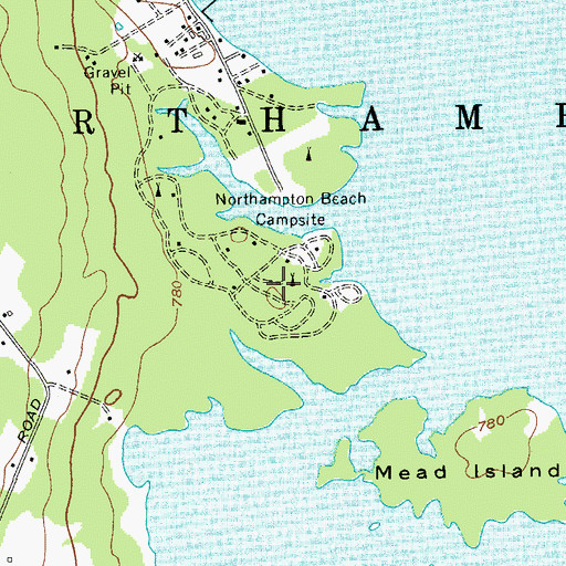 Topographic Map of Northampton Beach Campsite, NY