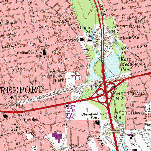 Topographic Map of Northeast Park, NY