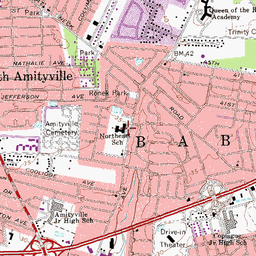 Topographic Map of Northeast School, NY
