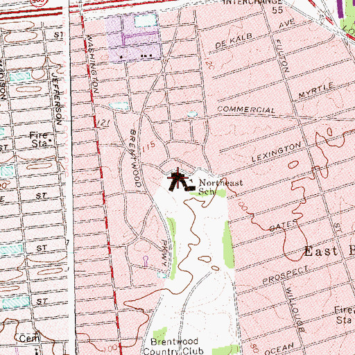 Topographic Map of Northeast Elementary School, NY