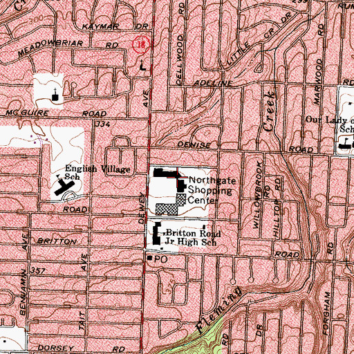 Topographic Map of Northgate Shopping Center, NY