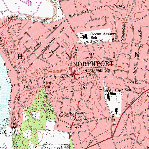 Topographic Map of Northport, NY