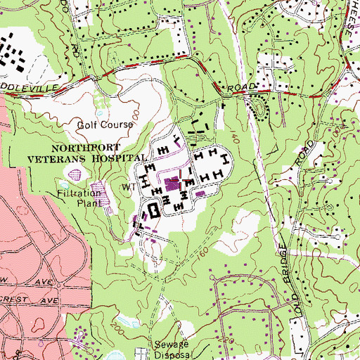Topographic Map of Northport Veterans Affairs Medical Center, NY