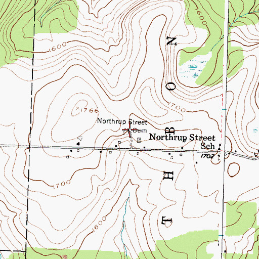 Topographic Map of Northrup Hill Cemetery, NY