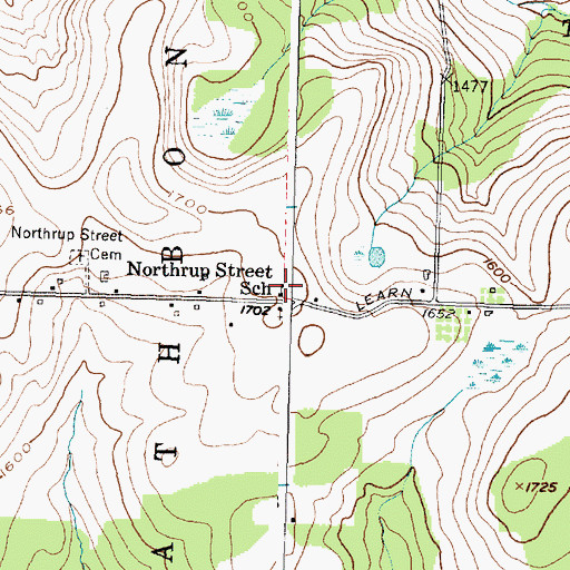 Topographic Map of Northrup Street School (historical), NY