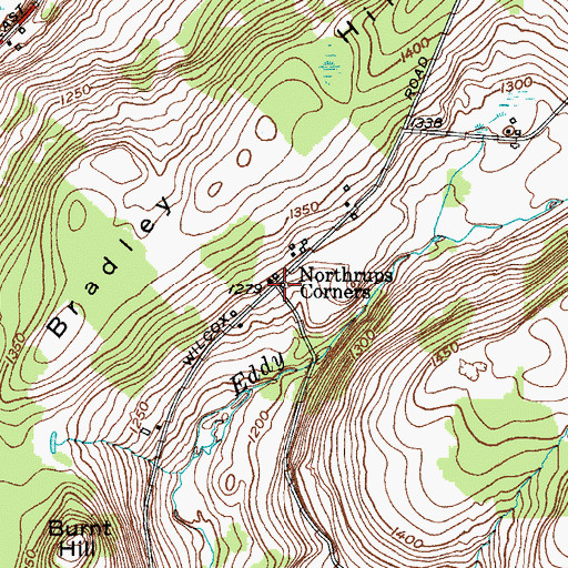 Topographic Map of Northrups Corners, NY