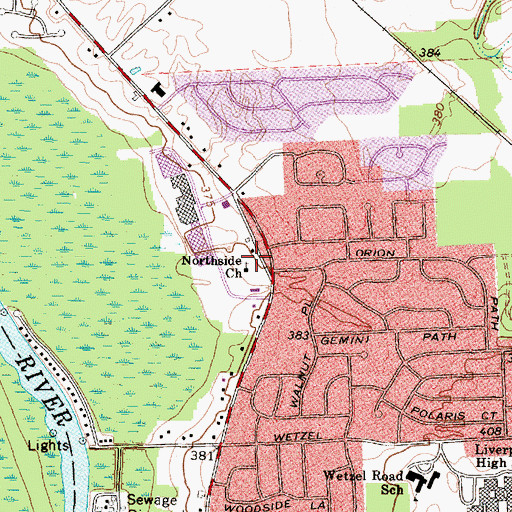 Topographic Map of Northside Baptist Church, NY