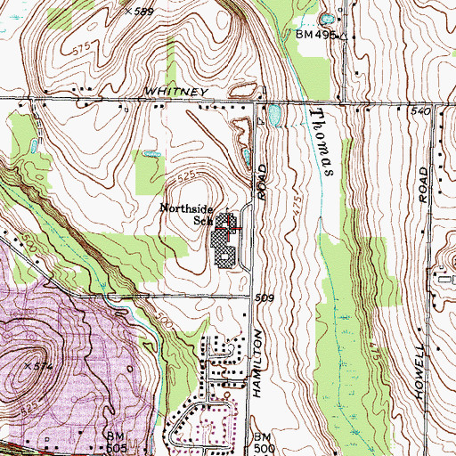 Topographic Map of Northside School, NY