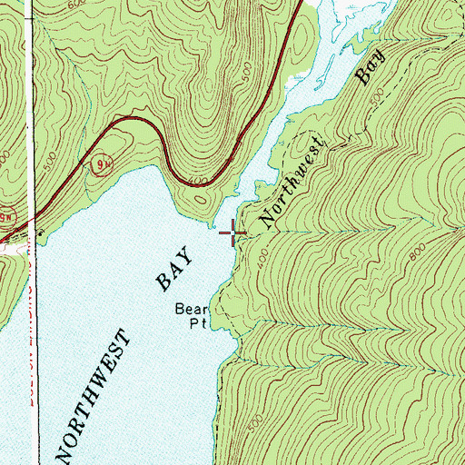 Topographic Map of Northwest Bay Brook, NY