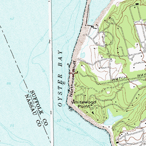 Topographic Map of Northwest Bluff, NY