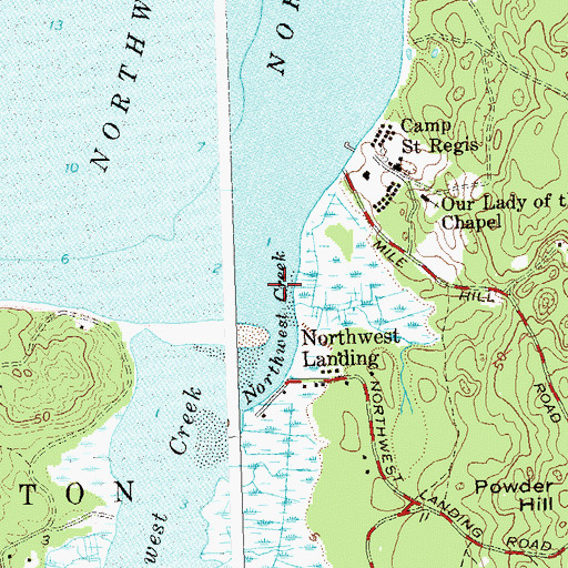 Topographic Map of Northwest Creek, NY