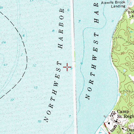 Topographic Map of Northwest Harbor, NY