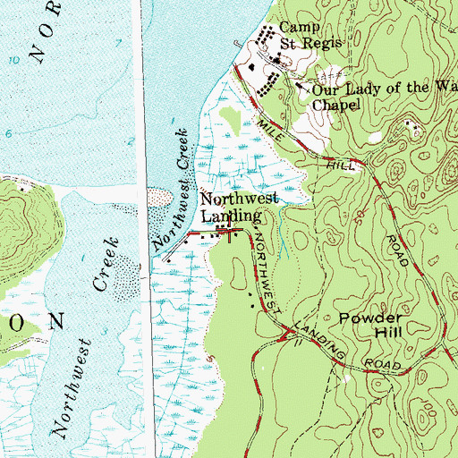 Topographic Map of Northwest Landing, NY
