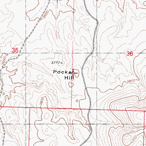 Topographic Map of Pocket Hill, AZ