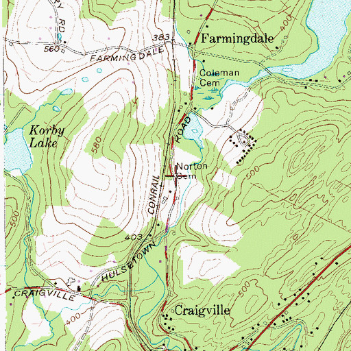 Topographic Map of Norton Cemetery, NY