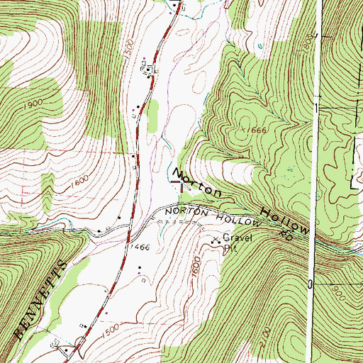 Topographic Map of Norton Hollow, NY