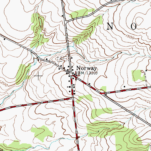 Topographic Map of Norway, NY