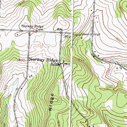 Topographic Map of Norway Ridge School (historical), NY