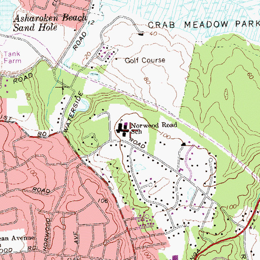 Topographic Map of Norwood Road School, NY