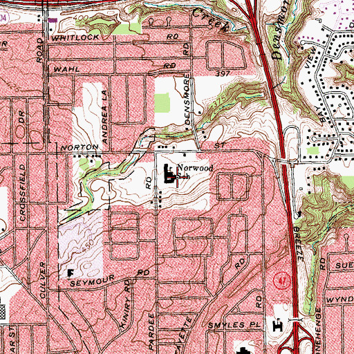 Topographic Map of Norwood School, NY