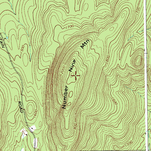 Topographic Map of Number Nine Mountain, NY