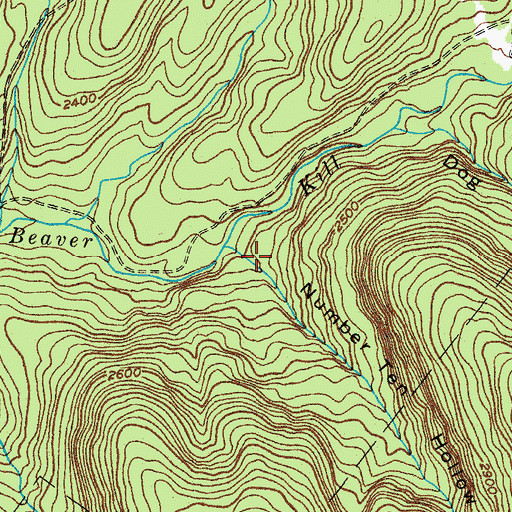 Topographic Map of Number Ten Hollow, NY