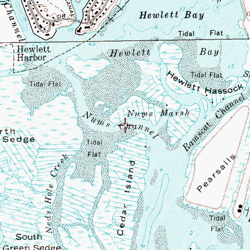 Topographic Map of Nums Channel, NY