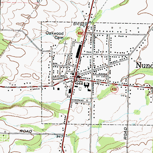 Topographic Map of Nunda, NY