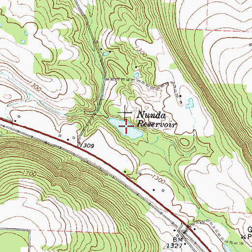 Topographic Map of Nunda Reservoir, NY