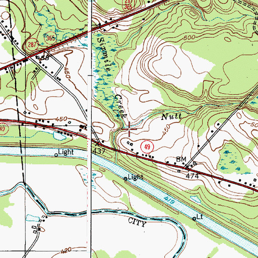 Topographic Map of Nutt Brook, NY