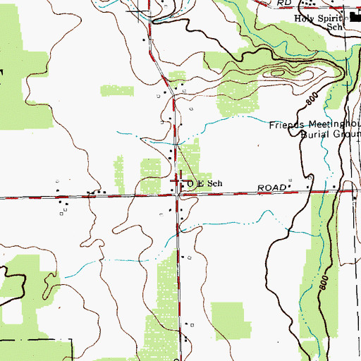 Topographic Map of O E School, NY