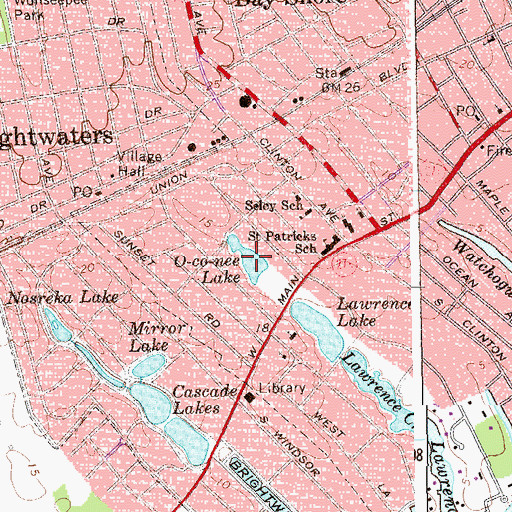 Topographic Map of O-co-nee Lake, NY