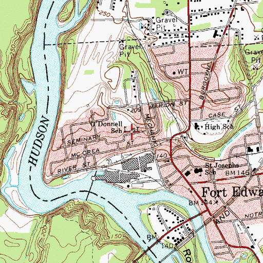 Topographic Map of Margaret J O'Donnell Public School, NY