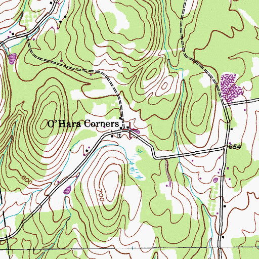 Topographic Map of O'Hara Corners, NY