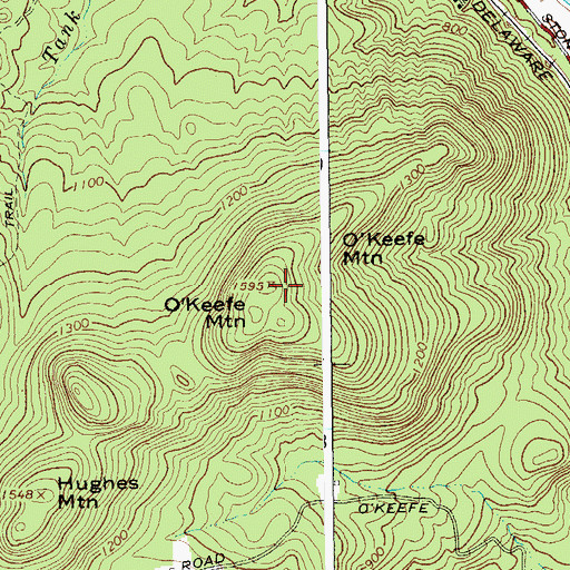 Topographic Map of O'Keefe Mountain, NY