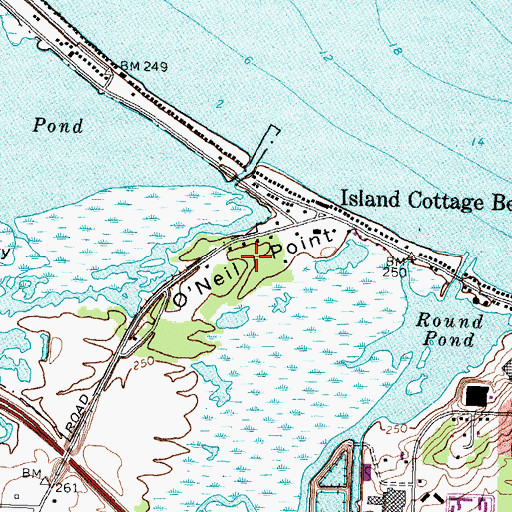 Topographic Map of O'Neil Point, NY