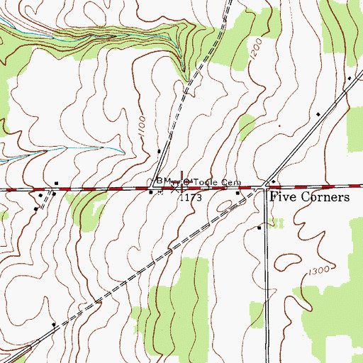 Topographic Map of O'Toole's Cemetery, NY