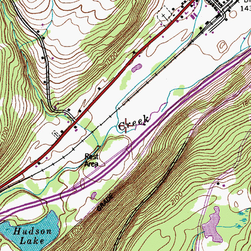 Topographic Map of Oak Creek, NY