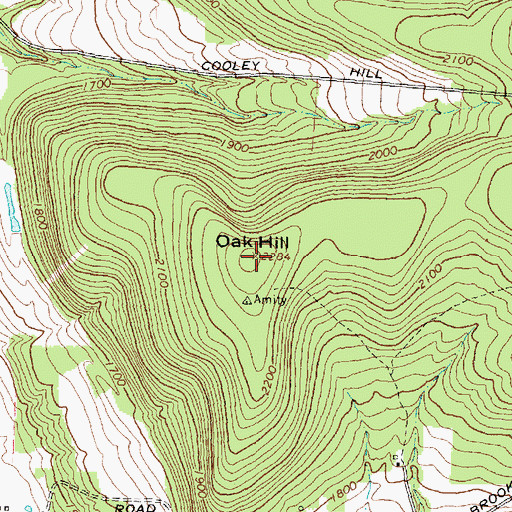 Topographic Map of Oak Hill, NY