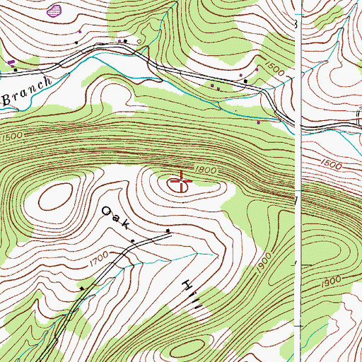 Topographic Map of Oak Hill, NY