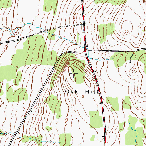 Topographic Map of Oak Hill, NY