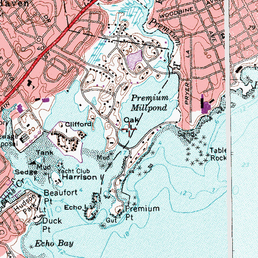 Topographic Map of Oak Island, NY