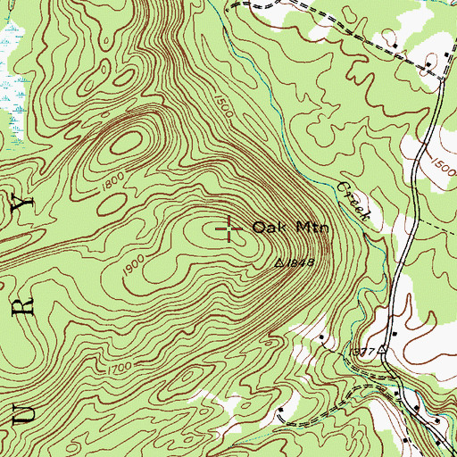 Topographic Map of Oak Mountain, NY