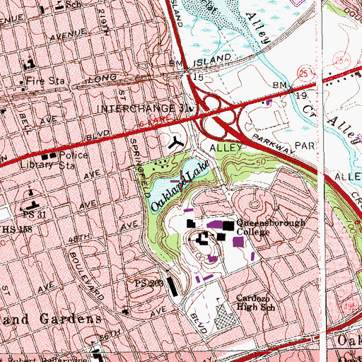 Topographic Map of Oakland Lake, NY