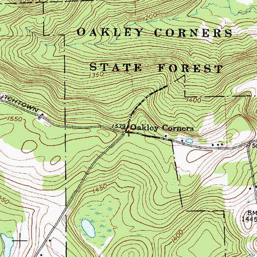 Topographic Map of Oakley Corners, NY